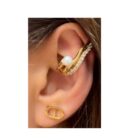 Faux Pearl Plated Ear Cuff